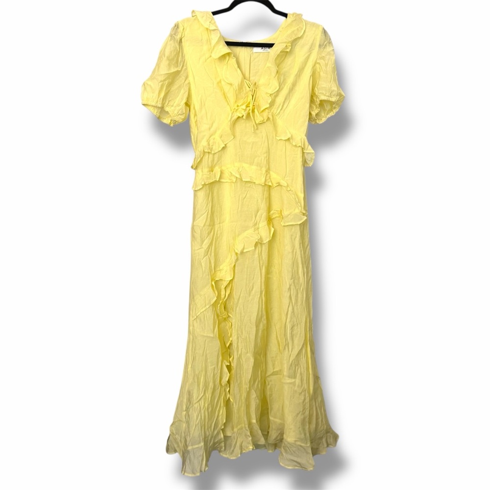 ASTR The Label Ruffle Midi Dress Butter Yellow - Picture 2 of 6